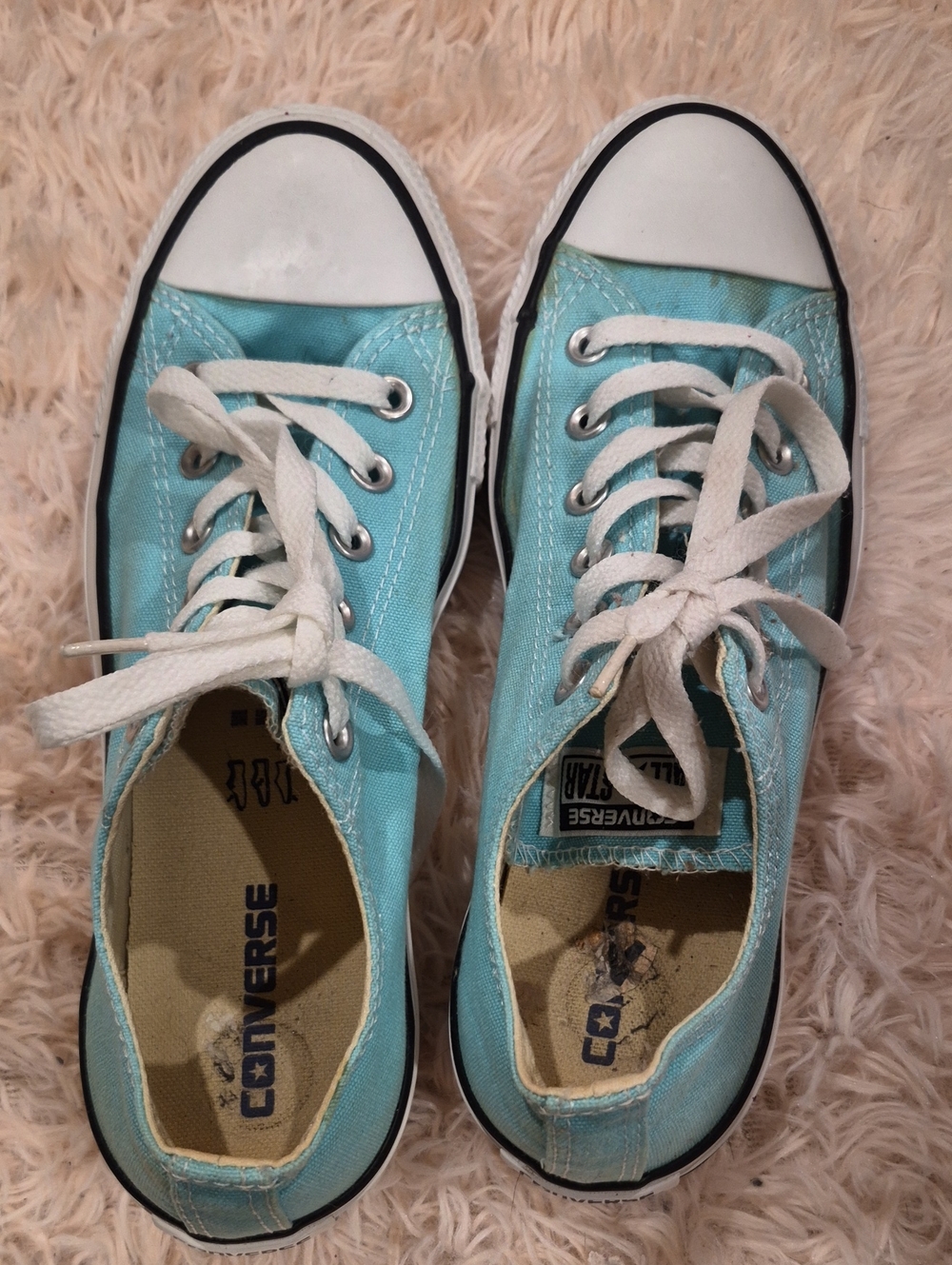 Converse Womens Light Teal Low Top Sneakers
